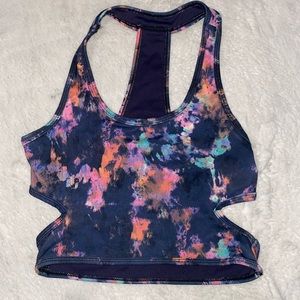 Tye dye crop athletic top
